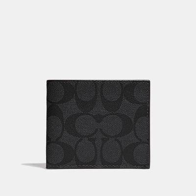 Coach Outlet Id Billfold Wallet In Signature Canvas - Black