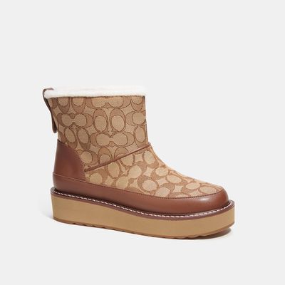 Coach Outlet Indi Bootie In Signature Jacquard - Beige