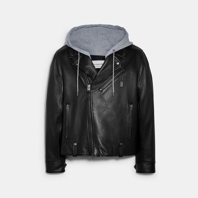 Coach Outlet Leather Moto Jacket - Black