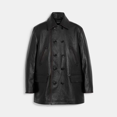 Coach Outlet Leather Peacoat - Black