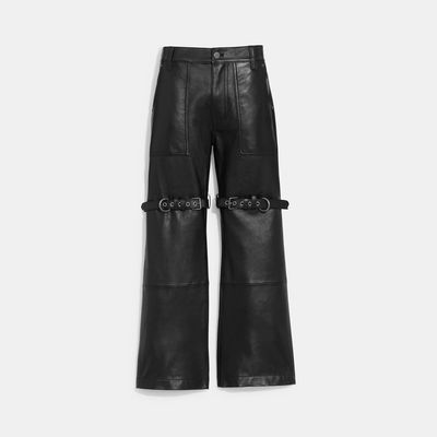 Coach Outlet Leather Trouser - Black