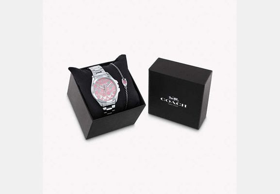 Coach Outlet Libby Watch Gift Set, 37 Mm - Slv