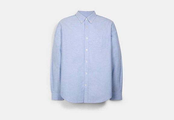 Coach Outlet Long Sleeve Oxford Shirt - Blue