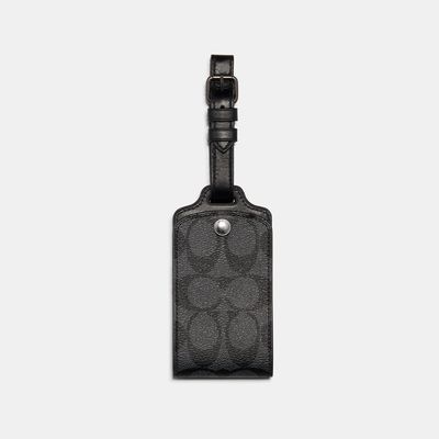 Coach Outlet Luggage Tag In Signature Canvas - Grey
