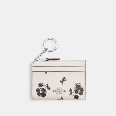 Coach Outlet Mini Skinny Id Case With Floral Print - White