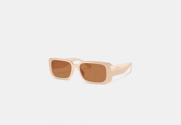 Coach Outlet Narrow Rectangle Sunglasses - White