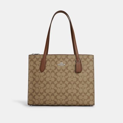 Coach Outlet Nina Tote In Signature Canvas - Beige