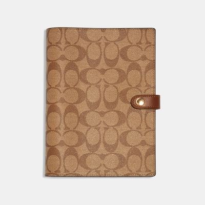 Coach Outlet Notebook In Signature Canvas - Beige
