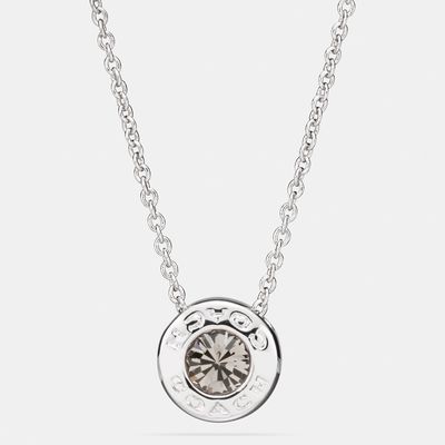 Coach Outlet Open Circle Stone Necklace - Grey