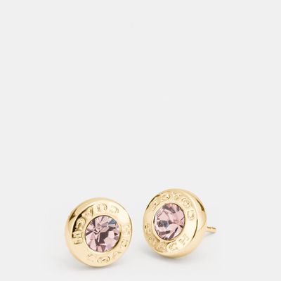 Coach Outlet Open Circle Stone Stud Earrings - Yellow