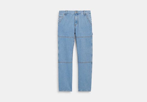 Coach Outlet Relaxed Straight Fit Denim Carpenter Pants - Blue
