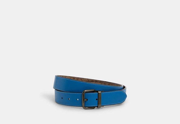 Coach Outlet Roller Buckle Cut To Size Reversible Belt, 38 Mm - Blue