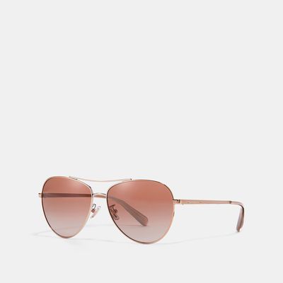 Coach Outlet Ryan Jeweled Pilot Sunglasses - Pink