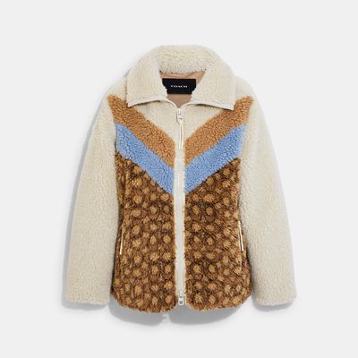 Coach Outlet Sherpa Signature Jacket - Beige