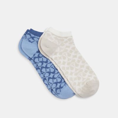 Coach Outlet Signature Ankle Socks - Multi