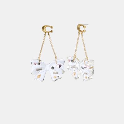 Coach Outlet Signature Bow Statement Earrings - Yellow