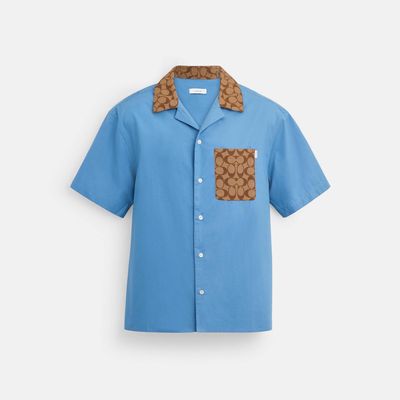 Coach Outlet Signature Colorblock Camp Shirt - Multi/Blue