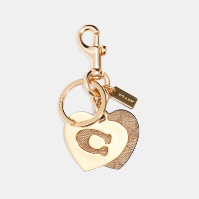 Coach Outlet Signature Hearts Key Ring - Beige
