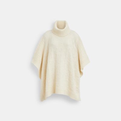 Coach Outlet Signature Knit Poncho - White