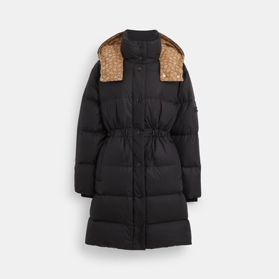 Coach Outlet Signature Mid Down Puffer - Black