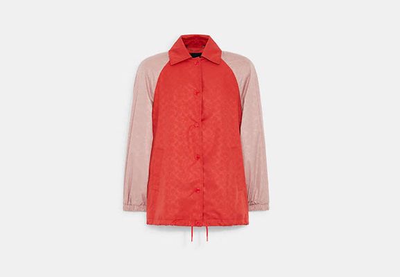 Coach Outlet Signature Oversized Jacket In Recycled Polyester - Red