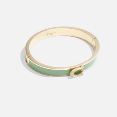 Coach Outlet Signature Push Hinged Bangle - Green