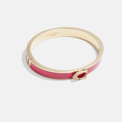 Coach Outlet Signature Push Hinged Bangle - Pink