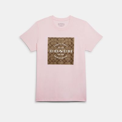 Coach Outlet Signature T-Shirt In Organic Cotton - Pink
