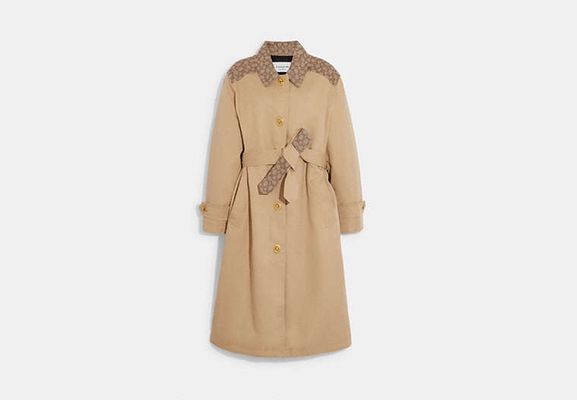 Coach Outlet Signature Turnlock Trench - Classic Khaki