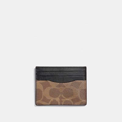 Coach Outlet Slim Id Card Case In Signature Canvas - Beige