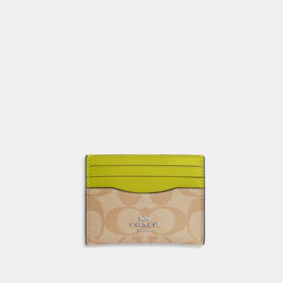 Coach Outlet Slim Id Card Case In Signature Canvas - Green