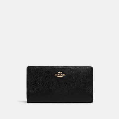 Coach Outlet Slim Zip Wallet - Black