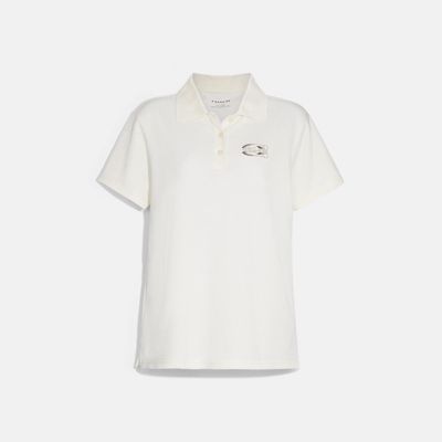 Coach Outlet Solid Gradient Pique Polo Shirt - White