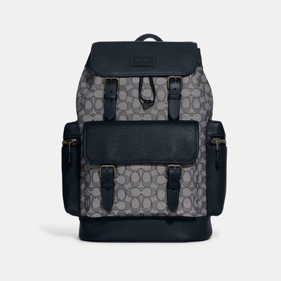Coach Outlet Sprint Backpack In Signature Jacquard - Blue