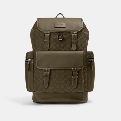 Coach Outlet Sprint Backpack In Signature Jacquard - Green