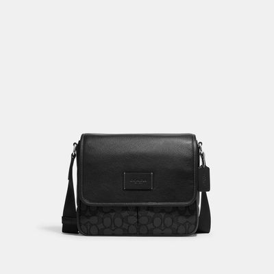 Coach Outlet Sprint Map Bag 25 In Signature Jacquard - Black