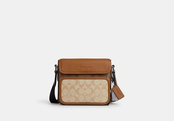 Coach Outlet Sullivan Flap Crossbody Bag In Colorblock Signature Canvas - Brown