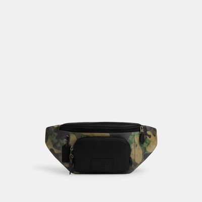 Coach Outlet Track Belt Bag In Signature Canvas With Camo Print - Green