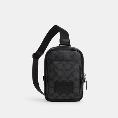 Coach Outlet Track Pack 14 In Signature Canvas - Black