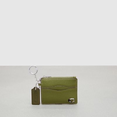 Coach Outlet Wavy Zip Card Case With Keyring  - Green