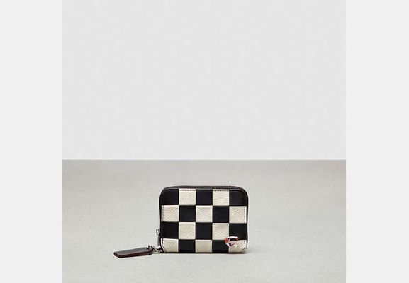 Coach Outlet Zip Around Wallet In Checkerboard Upcrafted Leather - Multi