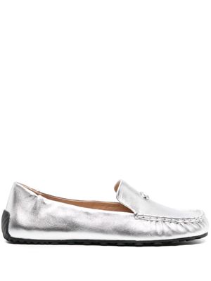 Coach Ronnie metallic leather loafers - Silver