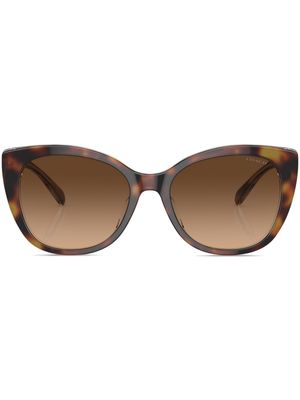 Coach tortoiseshell-effect cat eye sunglasses - Brown