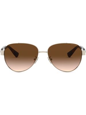 Coach tortoiseshell pilot-frame sunglasses - Brown