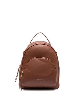 Coccinelle calf-leather backpack - Brown