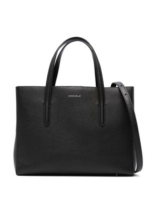 Coccinelle Gleen logo-engraved leather tote bag - Black