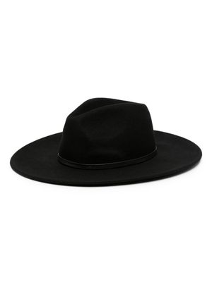 Coccinelle logo-plaque wool fedora hat - Black