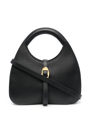 Coccinelle logo-stamp leather tote bag - Black