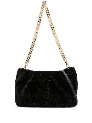 Coccinelle Ophelie faux-fur shoulder bag - Black
