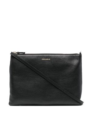 Coccinelle pebble-texture leather crossbody bag - Black